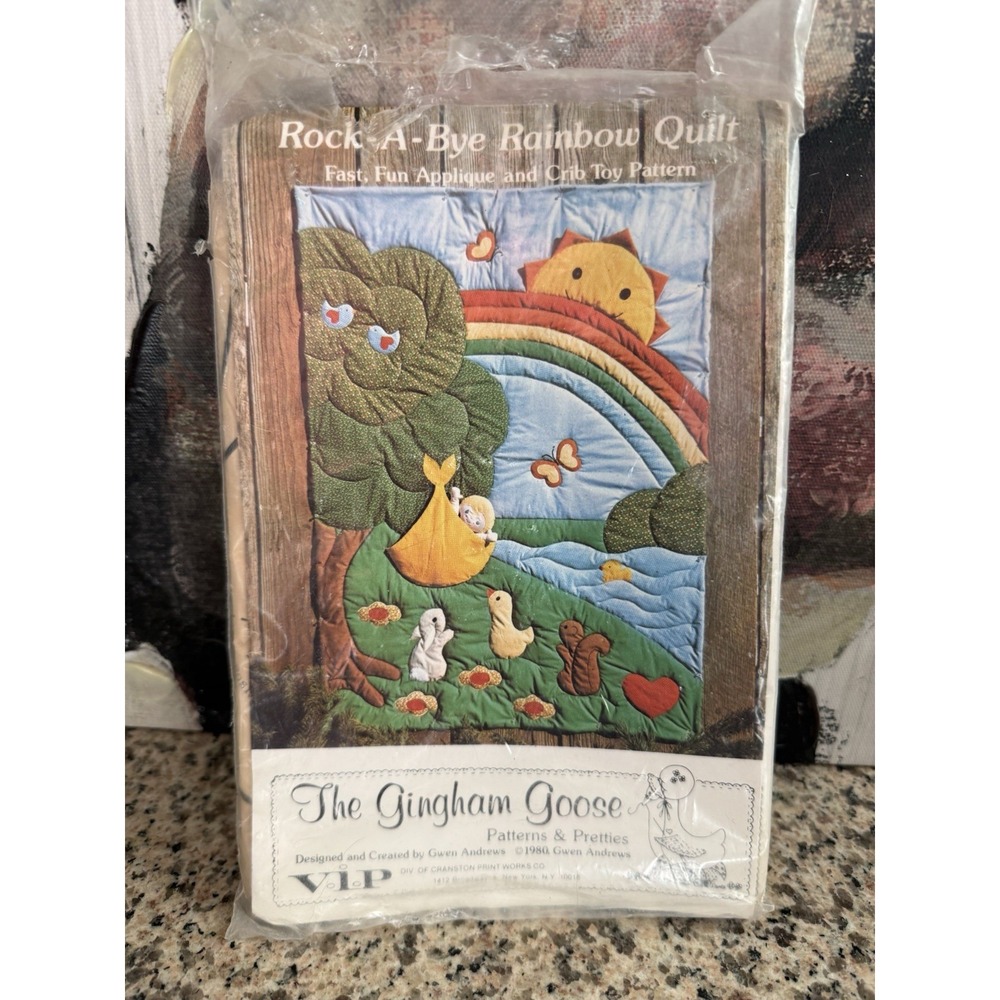 The Gingham Goose GGP013 'Rock-A-Bye Rainbow' Quilt Pattern 45x60